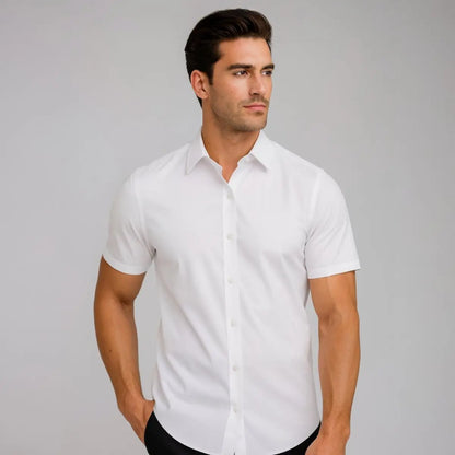 Chemise Ajustée à Manches Courtes