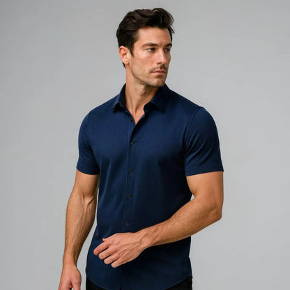 Chemise Ajustée à Manches Courtes