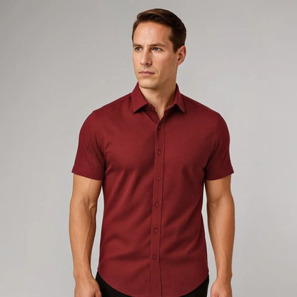 Chemise Ajustée à Manches Courtes